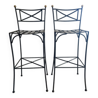 Tabourets de bar en fer forgé - wrought iron bar stools