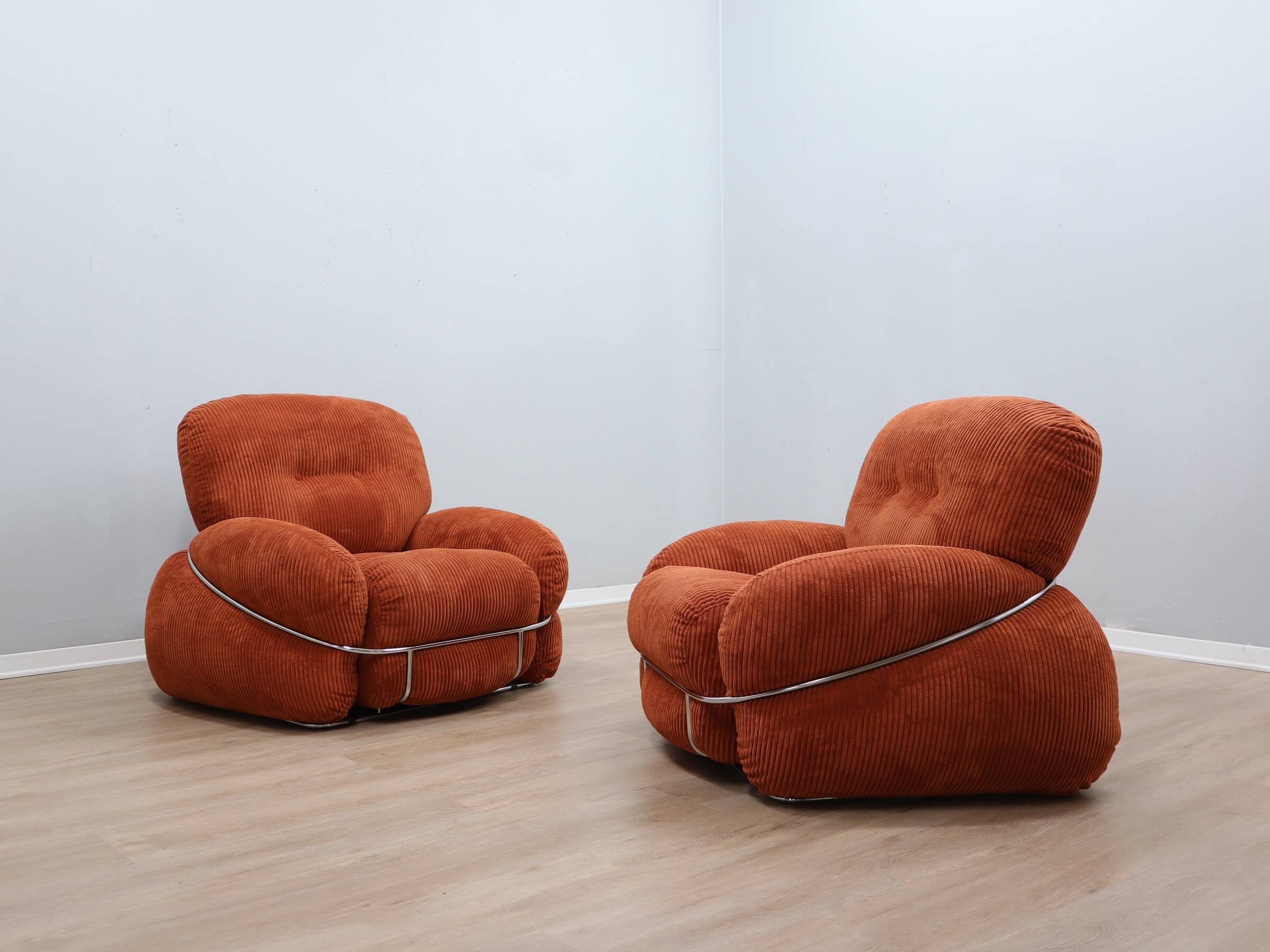 Pair of vintage armchairs by Adriano Piazzesi 1970s