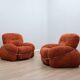 Pair of vintage armchairs by Adriano Piazzesi 1970s