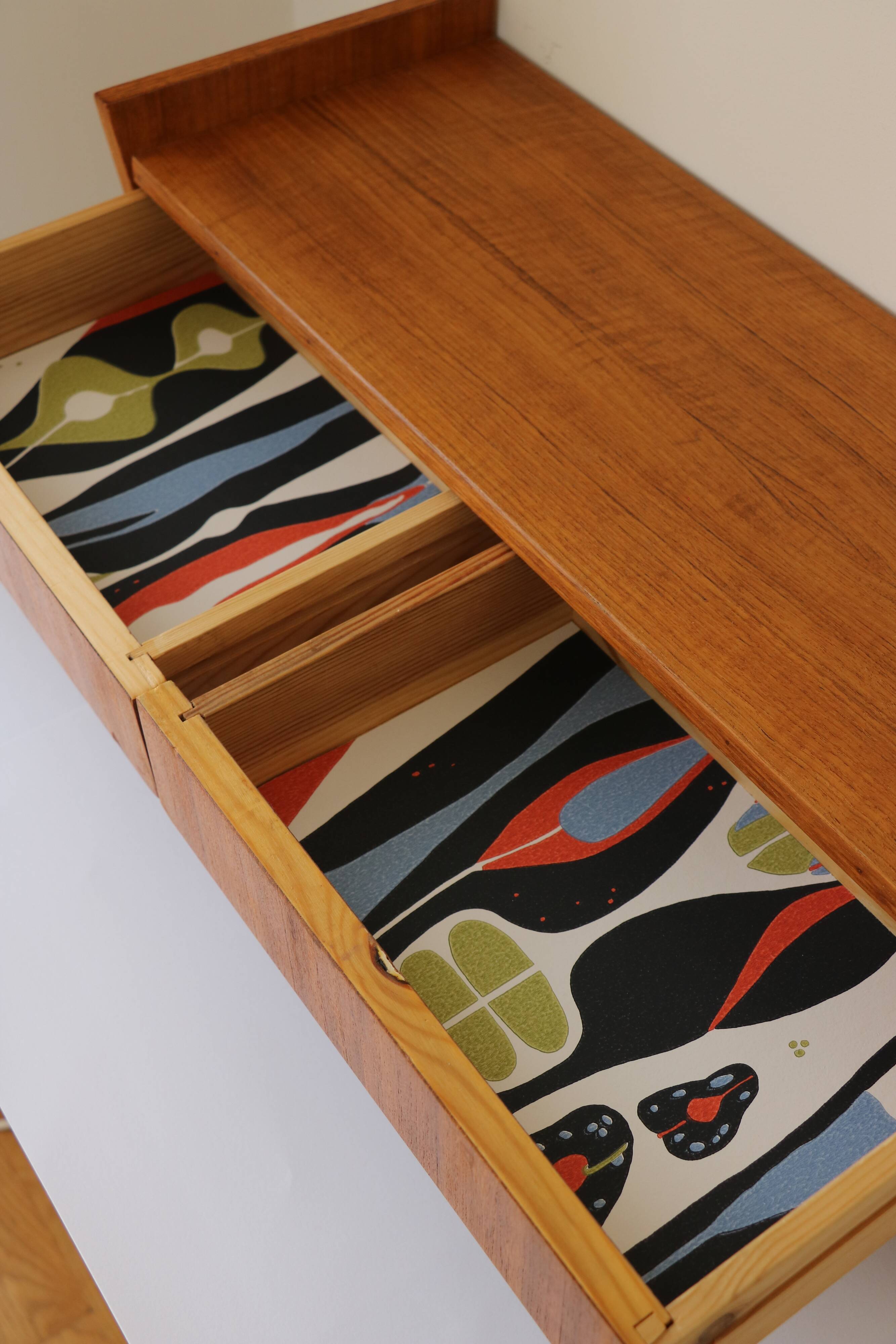 Wall console, Scandinavian entrance furniture, 1970