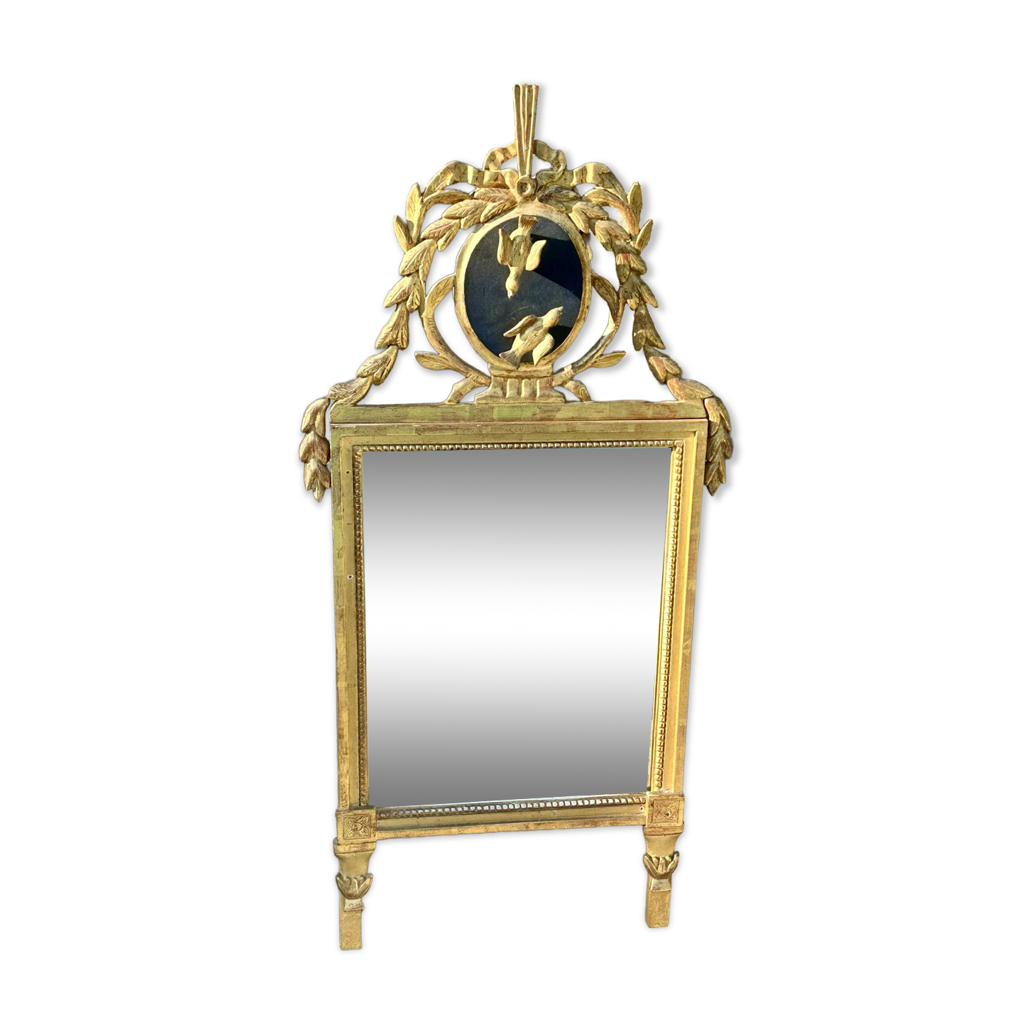 Trumeau mirror "To the Birds" in Louis XVI style, 19th century.