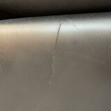 Pair of Black Leather Cube Club-Chairs by Charles Pfister for Knoll, 1980s