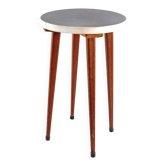 Table d'appoint ou support de plante vintage des années 50 en formica et teck