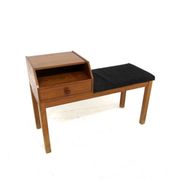 Banc-téléphone scandinave teck, Suède, 1960