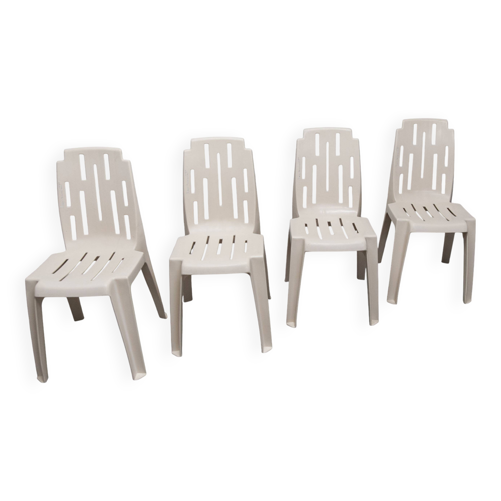 Set of 4 Samba chairs, manufactured by Henry Massonnet, designed by Pierre Paulin