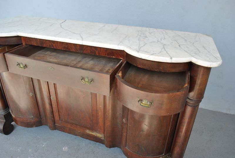 Credenza in mahogany door flame time XIX