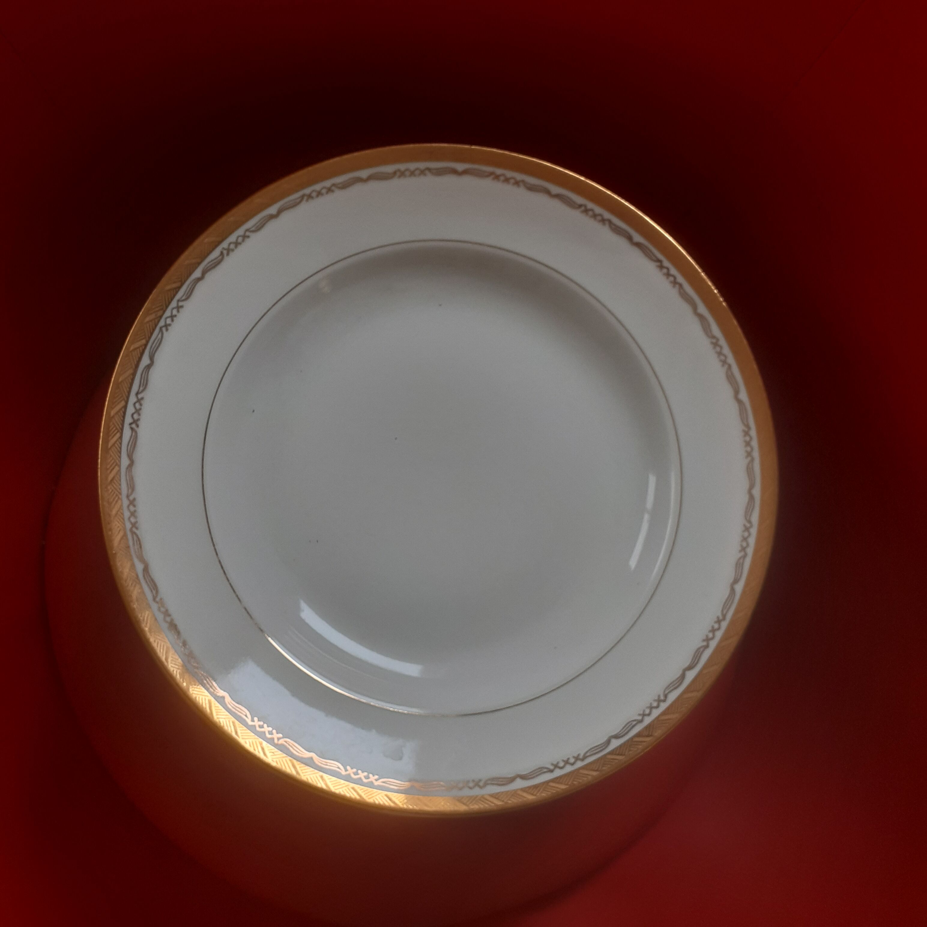 10 white plates circled in fine gold.pl real porcelain france