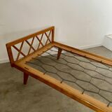 Old French design bed from the 50s daybed with vintage compass feet