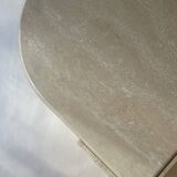 Travertine eye-shaped coffee table