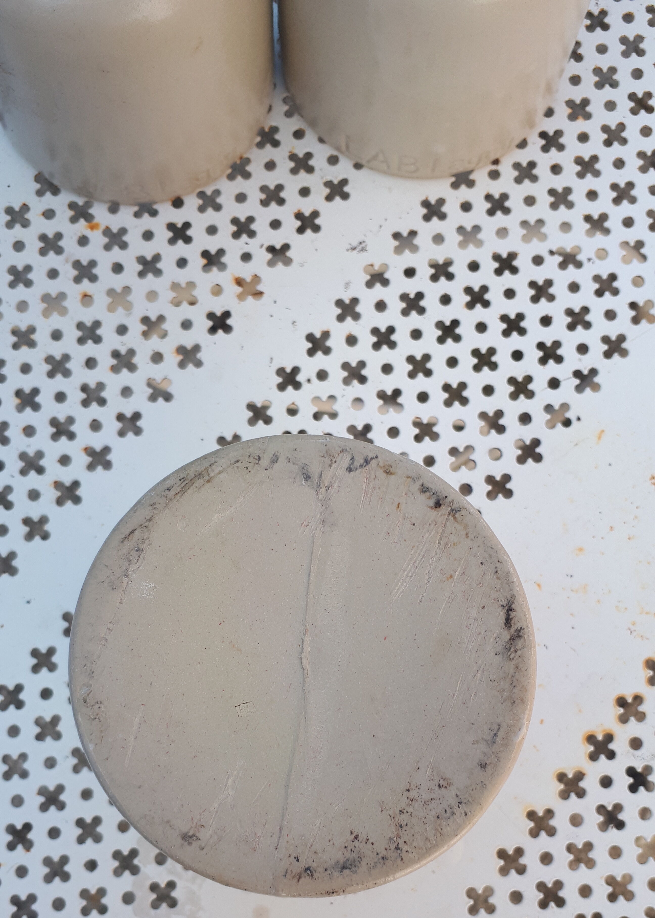 Set of 3 old sandstone pots