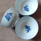 3 Chinese porcelain carp bowls