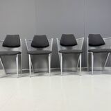 Postmodern metal dining chairs, 1980s