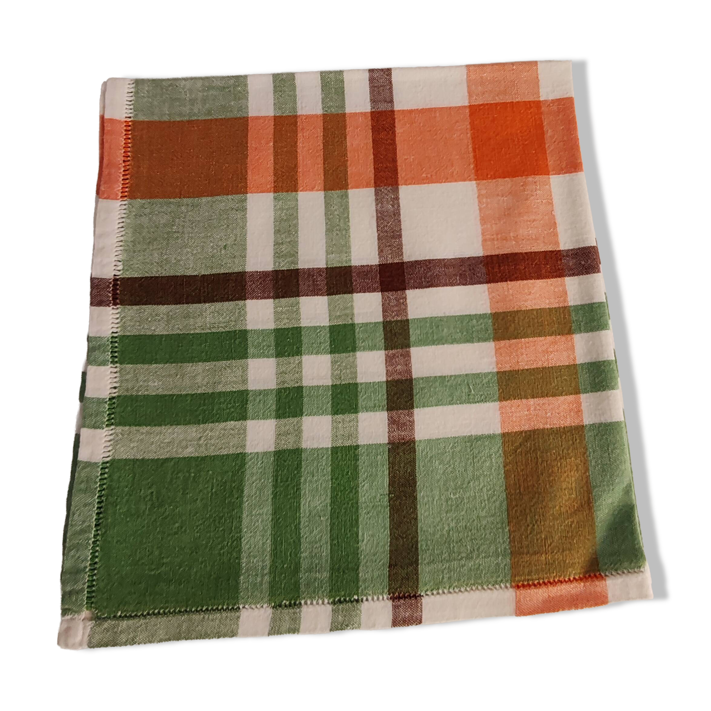 12 serviettes de table à carreaux vintage
