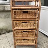 Vintage rattan chiffonier