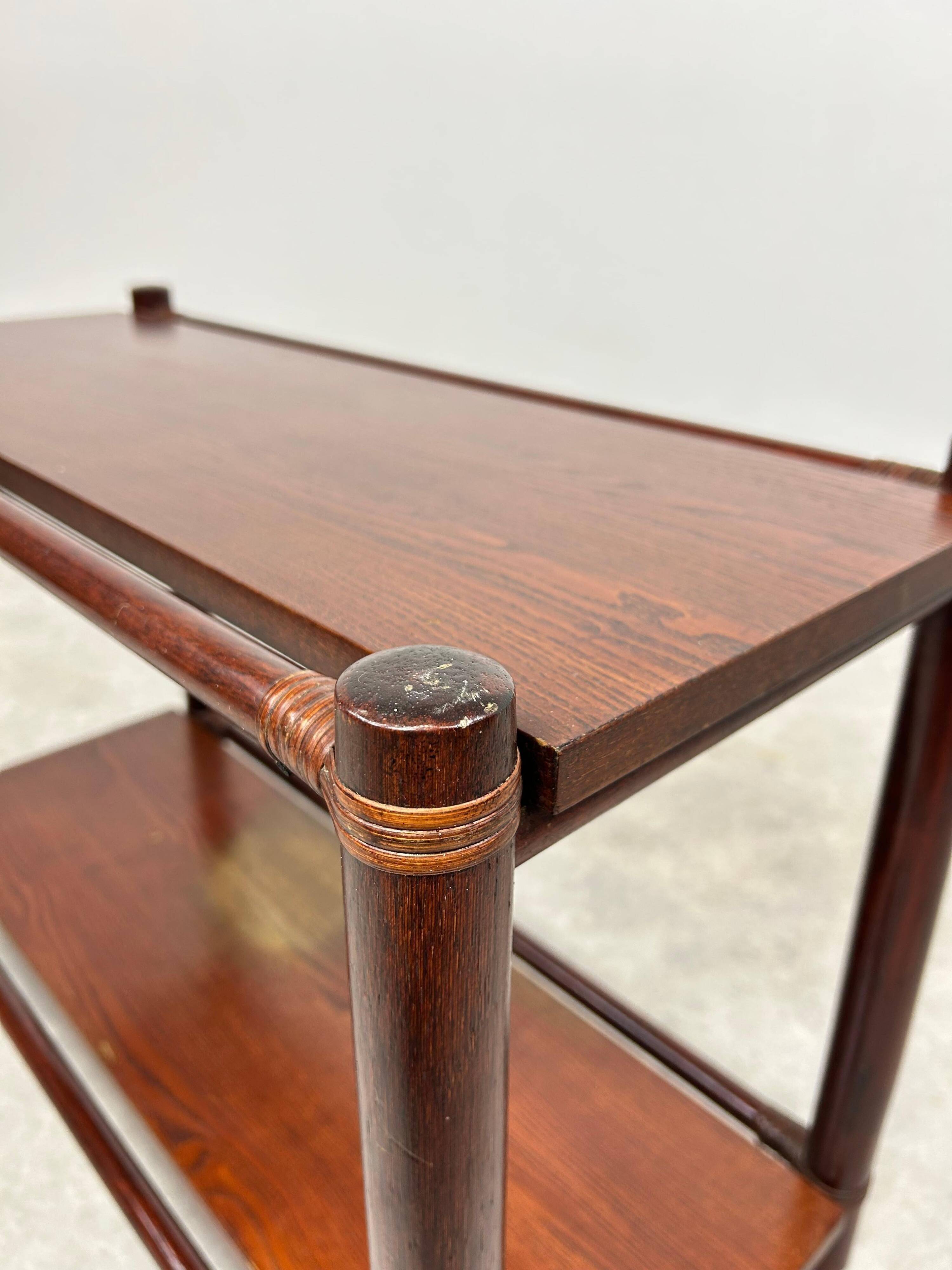 Mid-century modern bamboo side table by Gervasoni
