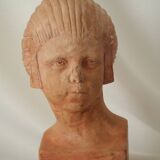 Ancient terracotta bust signed Beaulieu