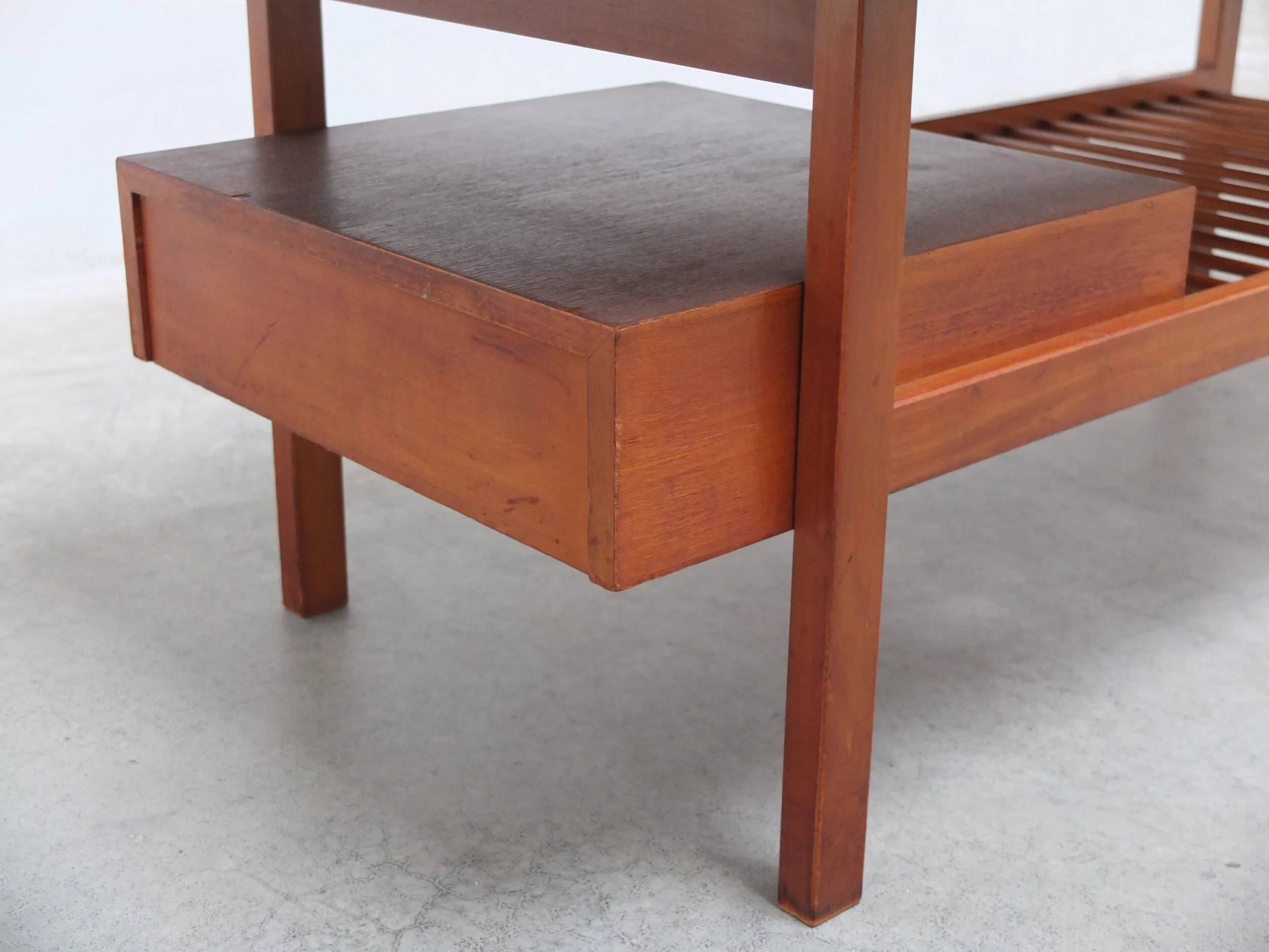 Walnut coffee table with ceramic tile by Jos De Mey for Van Den Berghe-Pauvers, 1960s