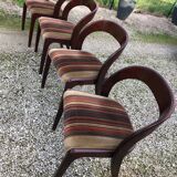 Baumann extendable round dining table and 4 gondola chairs