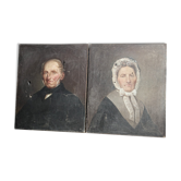 Pair of portraits XIXth