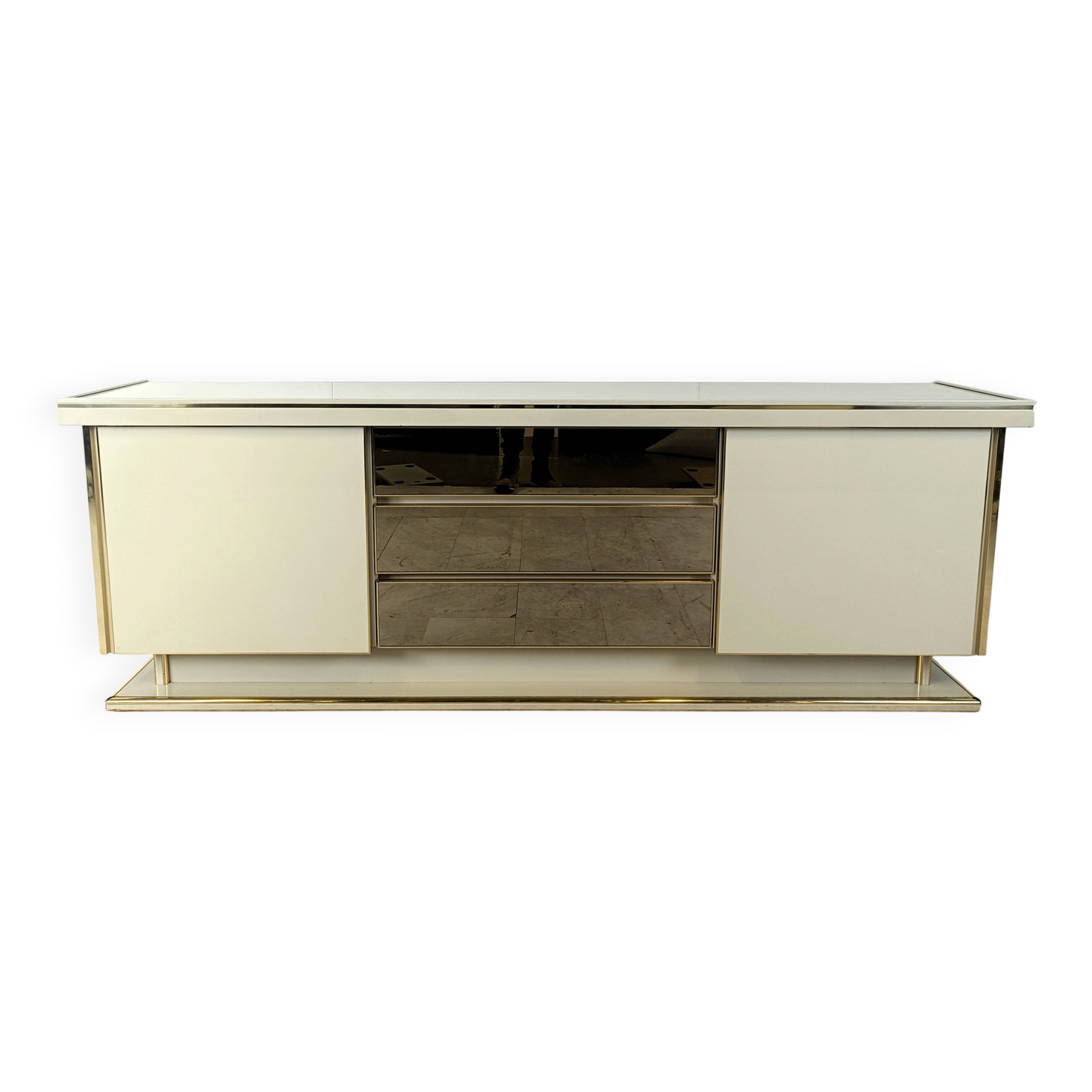 Vintage brass and lacquer sideboard, 1970s