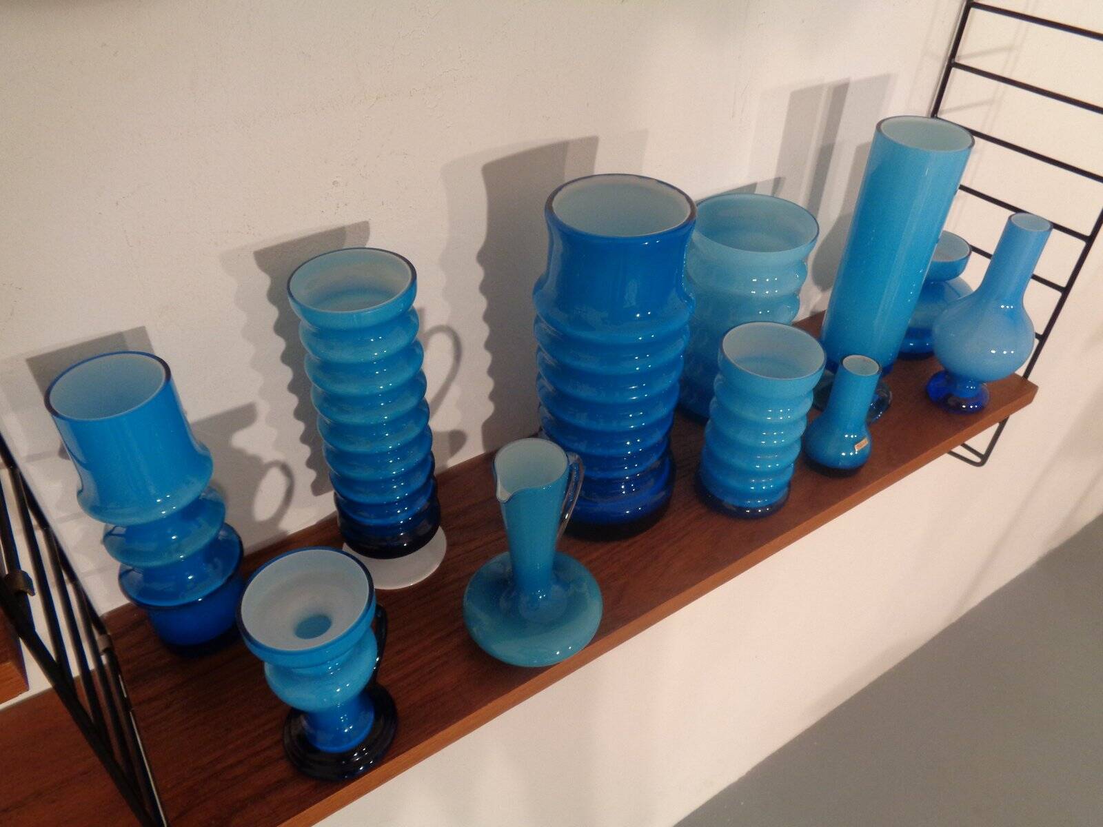 German glass vases by Karl Friedrich, 1960s, set of 11.