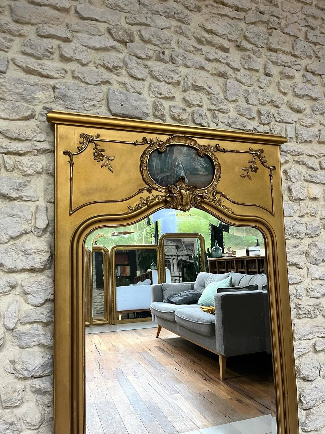 Old trumeau 146cm/89cm old mirror