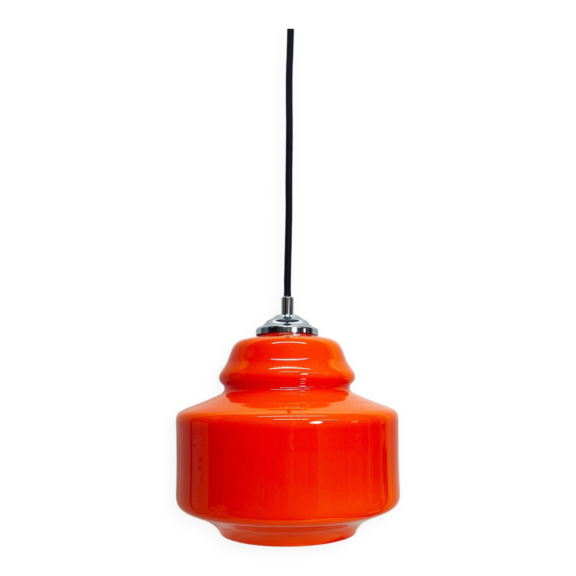 Orange glass pendant lamp Polam-Pila, 1970s.