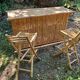Bamboo bar and 2 vintage stools