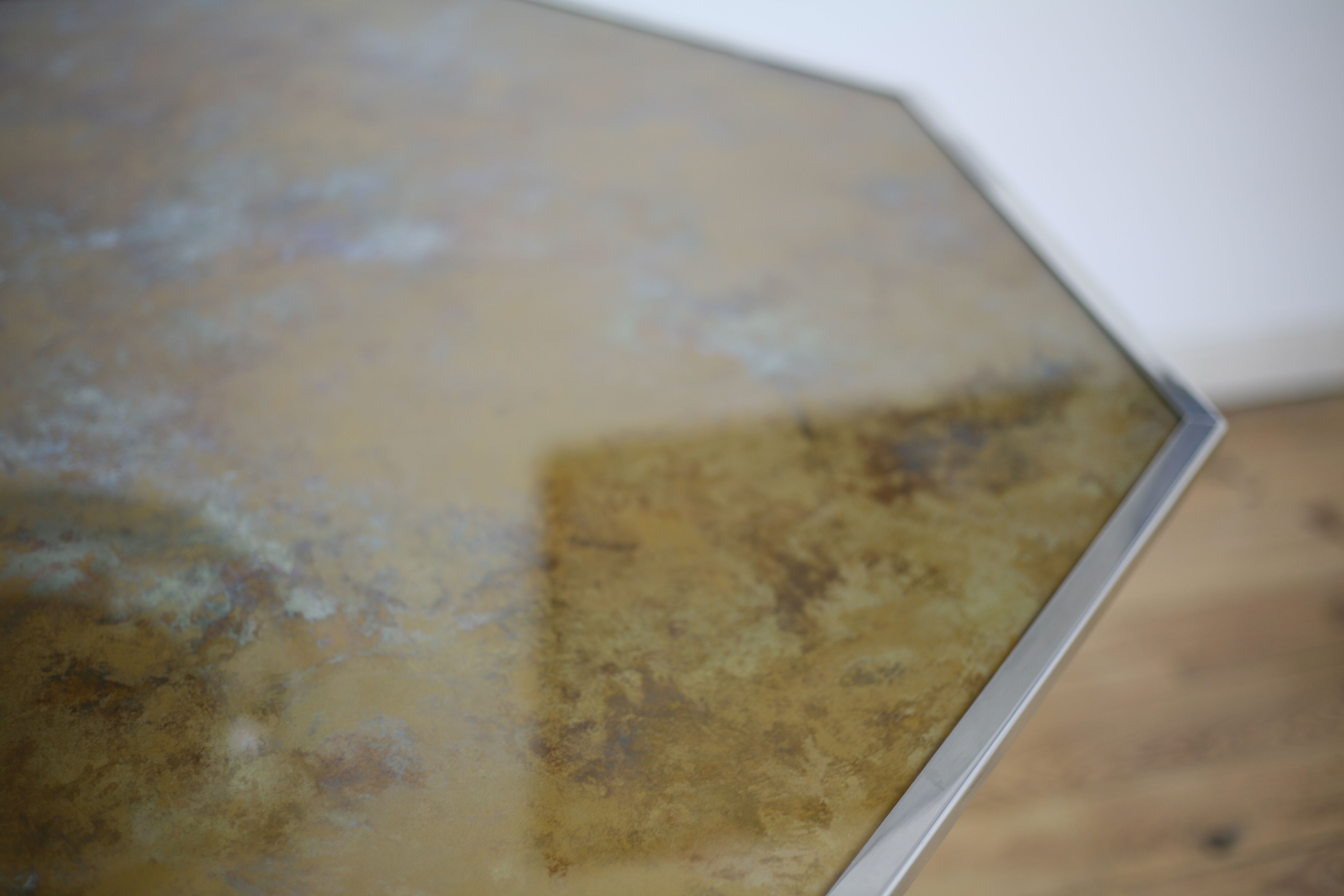 Chrome steel table and glass tray, France, circa 1970