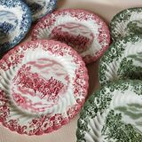 8 Johnson Bros "Coaching Scenes" English dessert plates