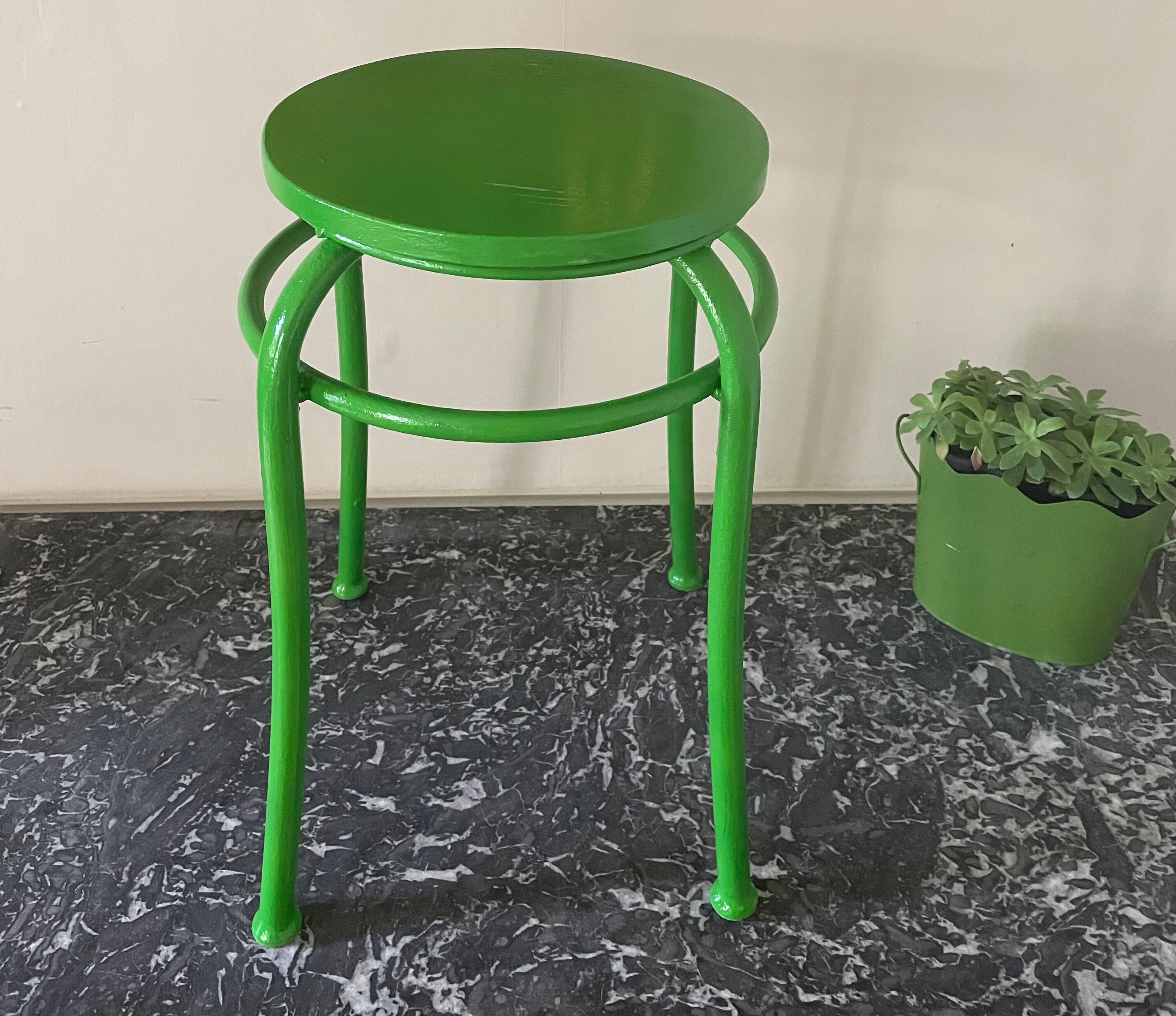 Metal and wood stool