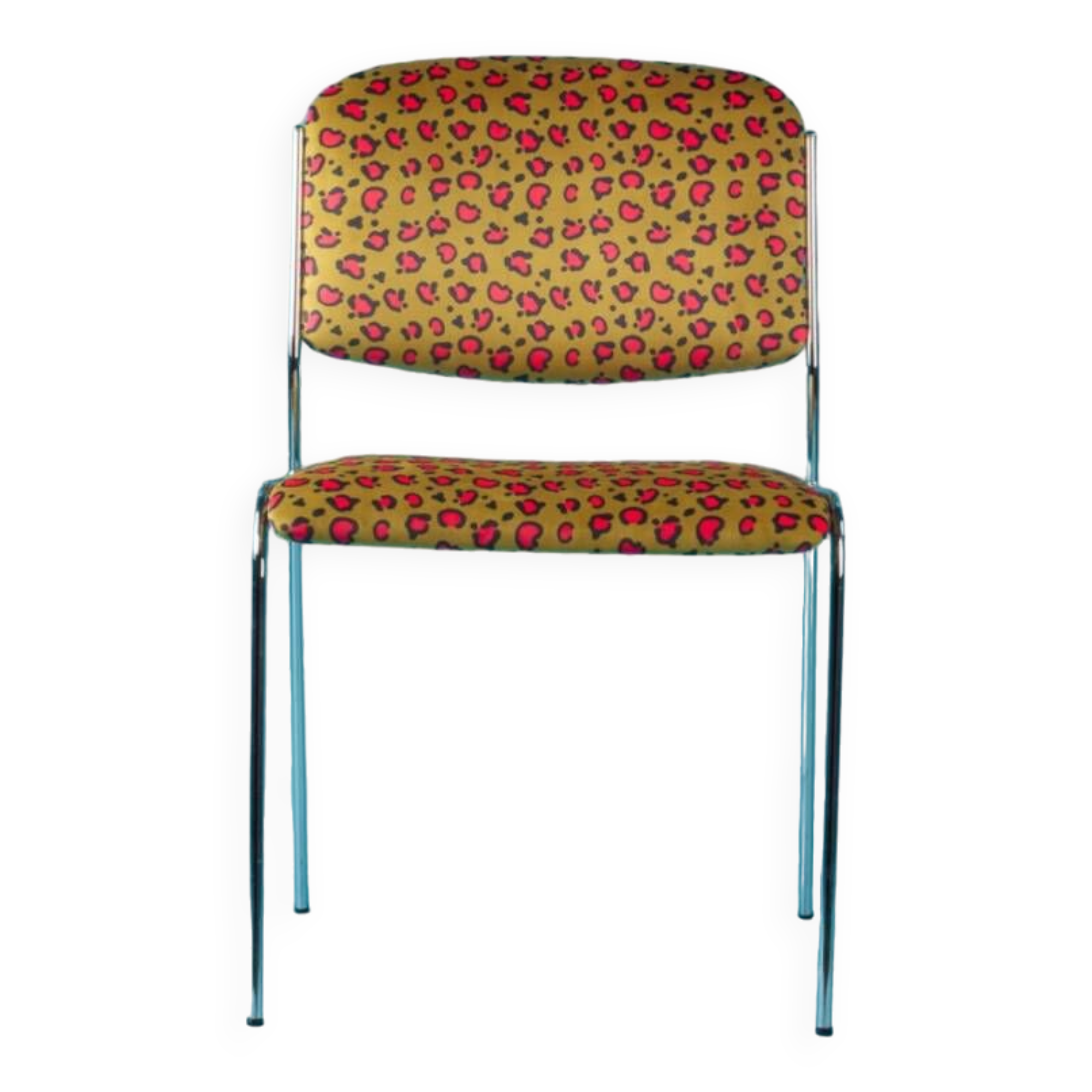 Chrome chair from the 70s reupholstered