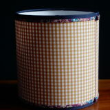 Cylindrical lampshade gingham fabric and liberty