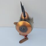 Scandinavian Viking teak and metal statue