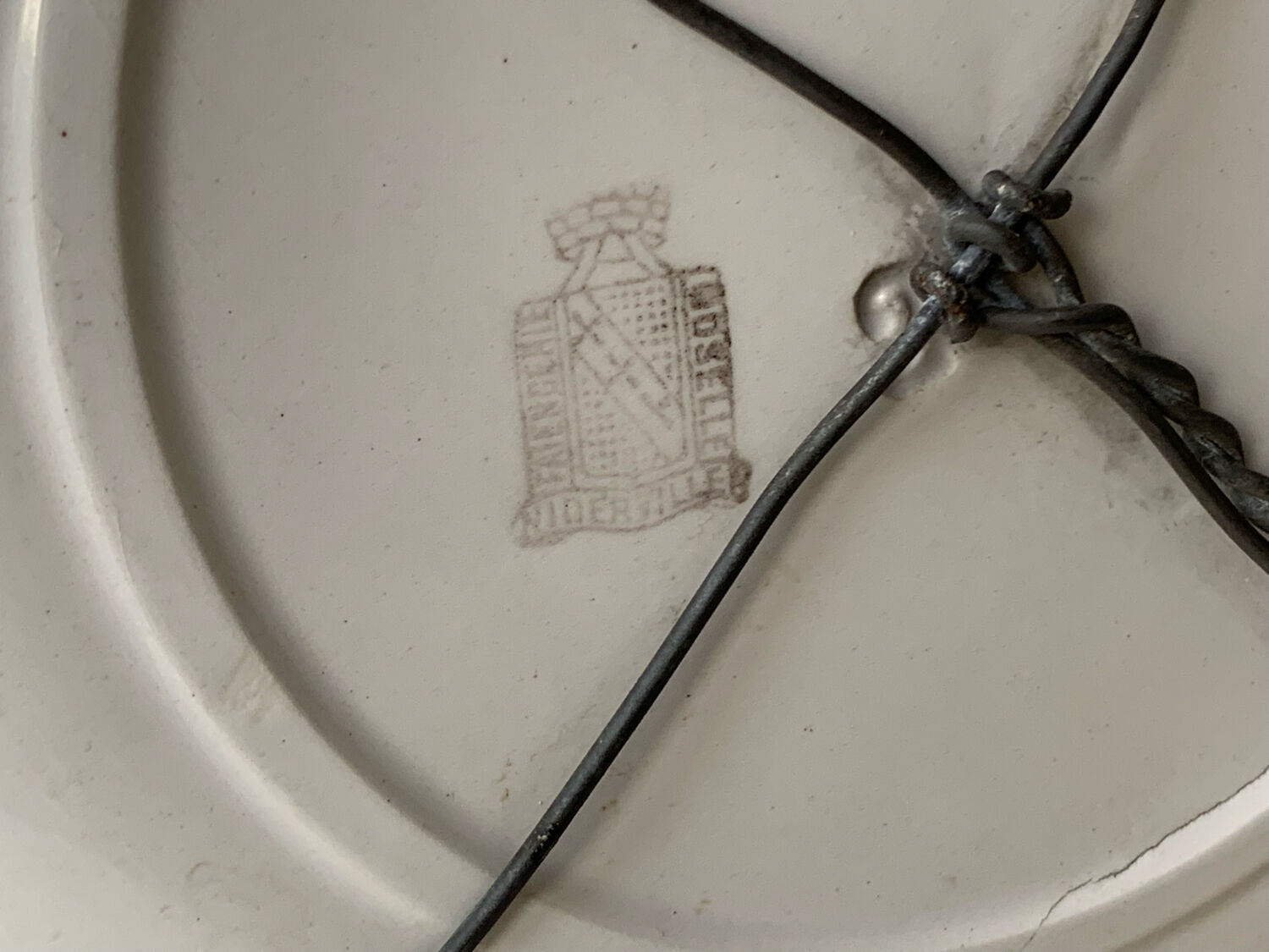 Niderviller earthenware old decorative plate numbered vintage