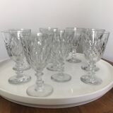 9 verres à Madère ou apéritif 11 cm, Baccarat modèle Armagnac