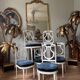 Set of 6 lyre chairs from the Napoleonic III period in painted wood in the Louis XVI style.