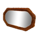 Octagonal wicker mirror