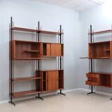 Mid century modular blonde teak bookcase 1960s