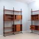 Mid century modular blonde teak bookcase 1960s