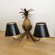 Vintage Gold Pineapple Wall Lamp with Black Shades: Mid-Century Retro Light
