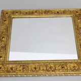 1940s Italian Mirror in Golden Wood Frame