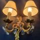 Pair of wall sconces candle holders with antique pendants