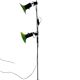 Vintage green fluorescent floor lamp with spots.
