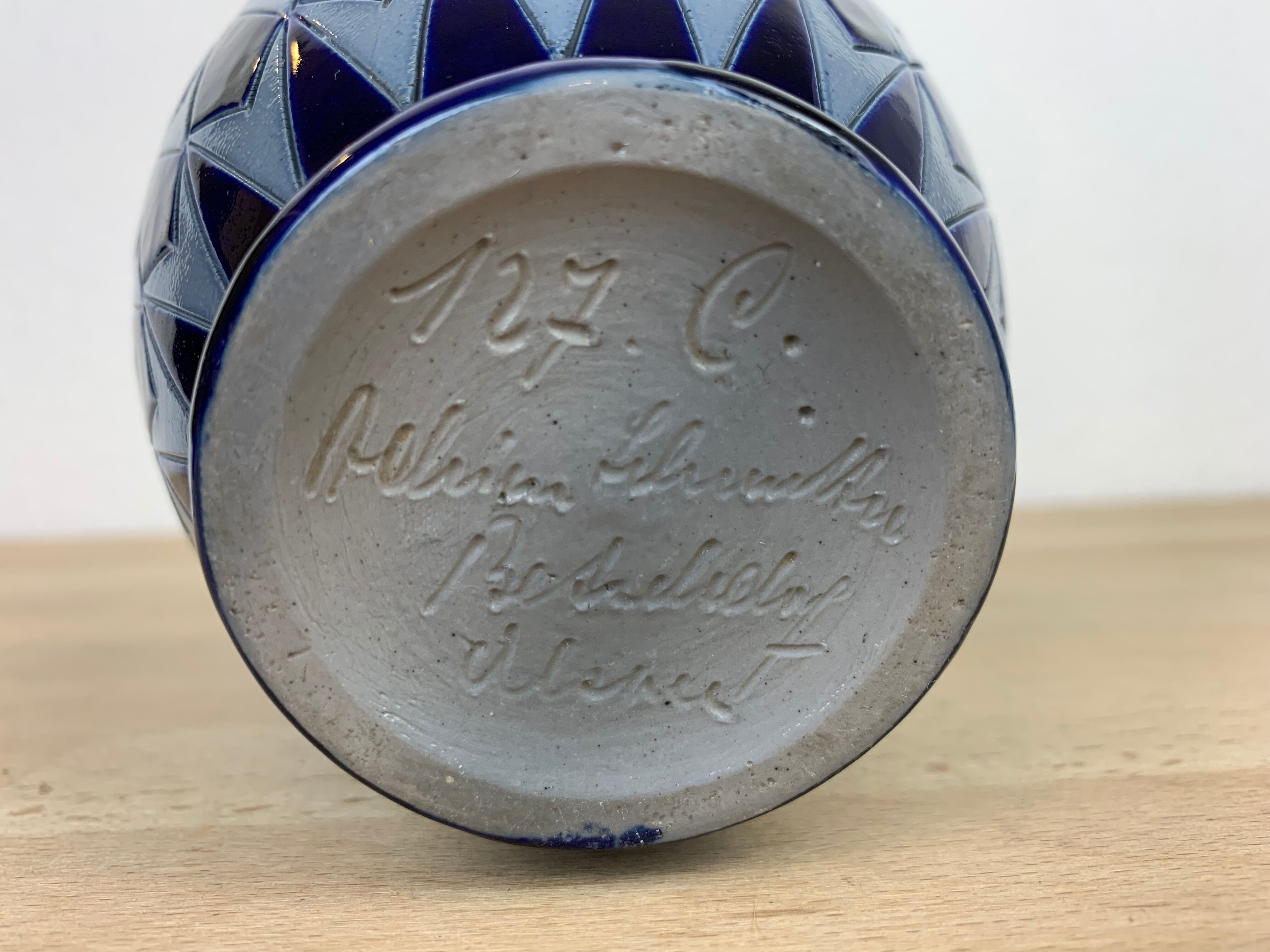 Vase Art déco grès d'Alsace, Adrien Schmitter à Betschdorf