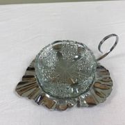 Metal and glass bowl