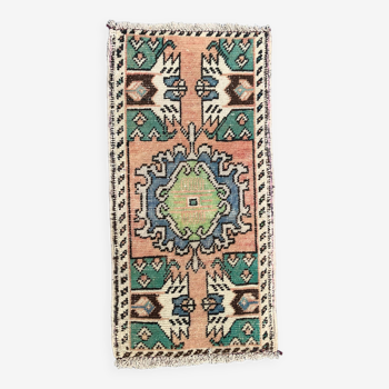 Petit tapis turc vintage 87x56 cm, Short Runner, Tribal, Shabby, Mini Tapis