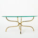 Table basse laiton doré verre de Georges Geffroy vers 1960