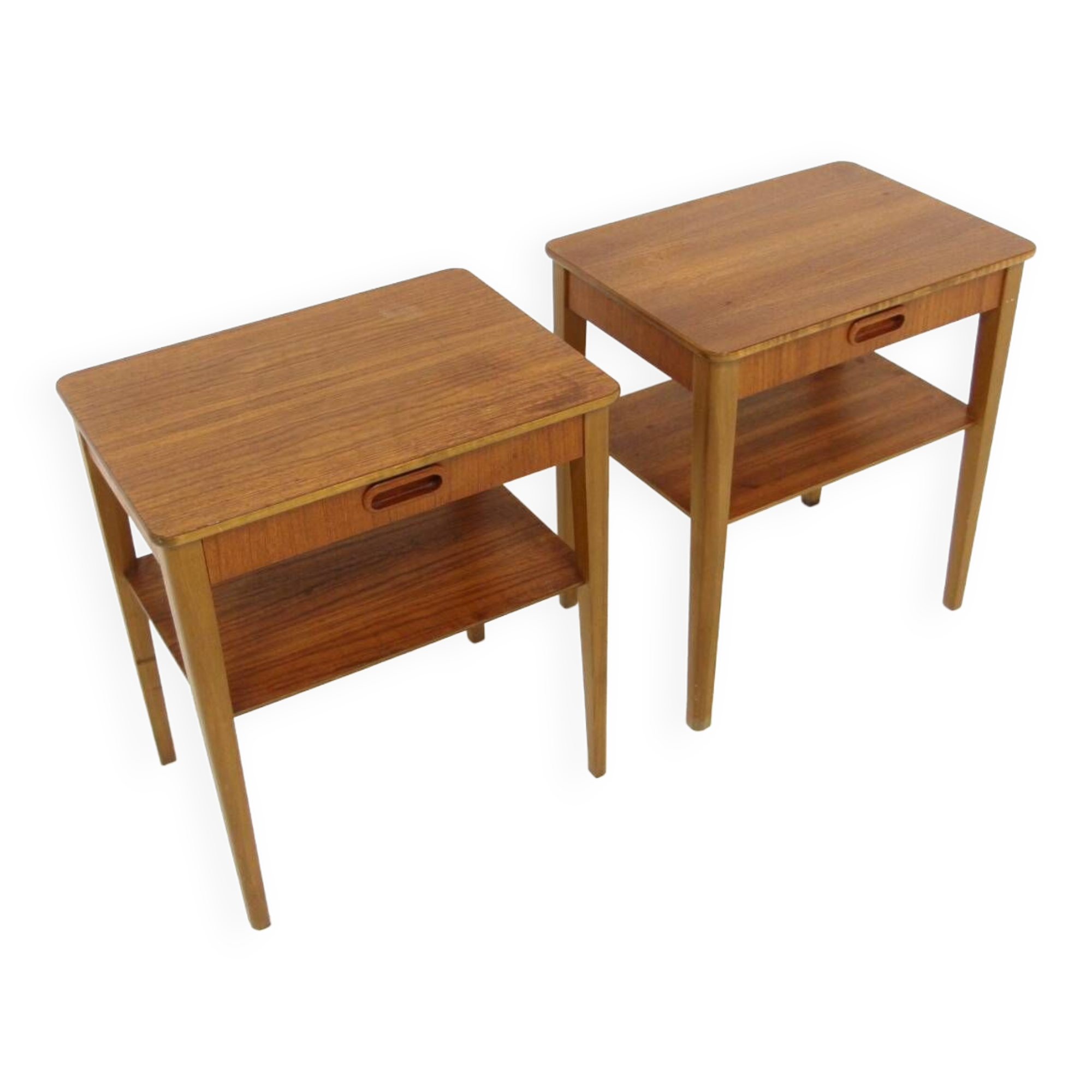 Pair of Scandinavian teak bedside tables, Björkås Möbelfabrik, Sweden, 1960