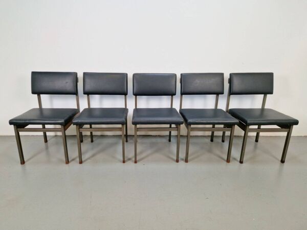 Chaises de salle à manger Pali et table à manger par Louis van Teeffelen pour Wébé, années 1960, ensemble de 6.
